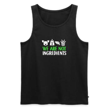 We Are Not Ingredients Veganer Vegetarier Geschenk - Männer Premium Bio Tank Top - Schwarz - Vorne - AI Model Male 178 light (178cm)
