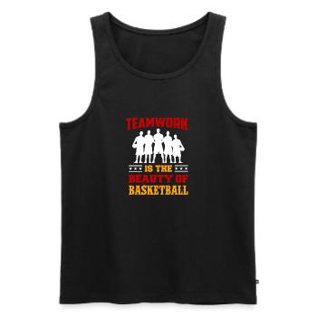 Le travail d'équipe est la beauté de basket-ball cadeau - Débardeur bio Premium Homme - noir - Devant - AI Model Male 178 light (178cm)