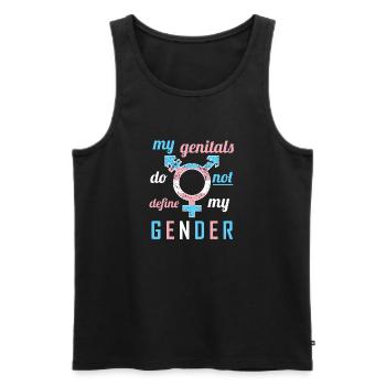 Transgender Trans Transsexuel Transsexuall - Débardeur bio Premium Homme - noir - Devant - AI Model Male 178 light (178cm)