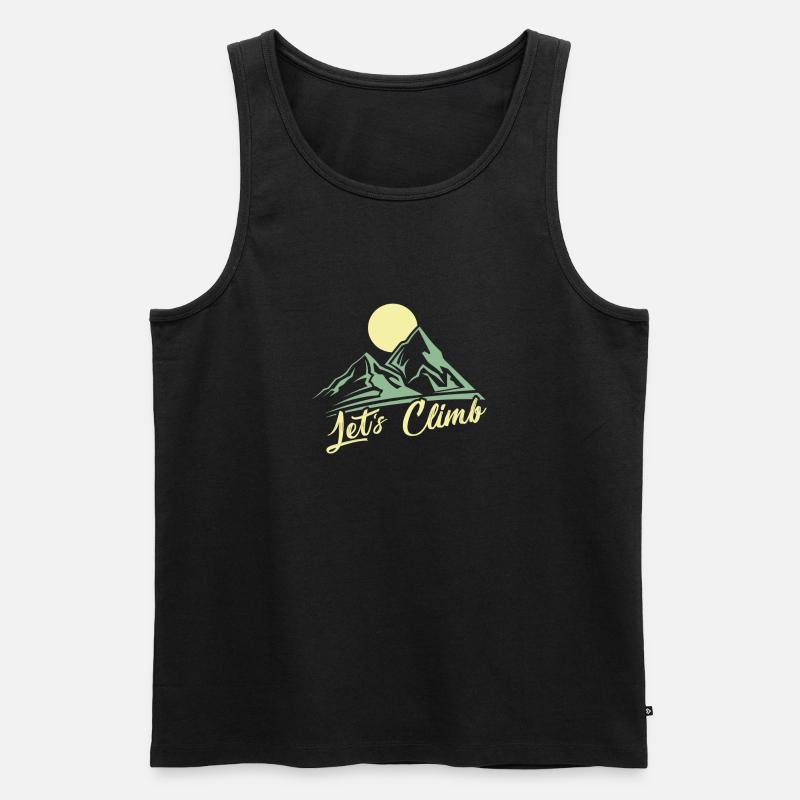 Let's climb - Männer Premium Bio Tank Top - Schwarz