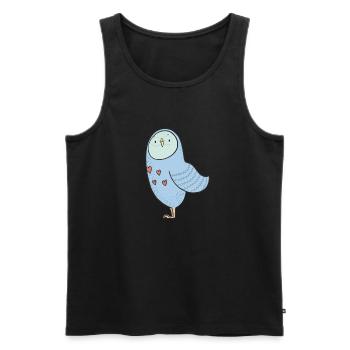 Eule Uhu Nachteule Vogel Tier Kinder Geschenkidee - Männer Premium Bio Tank Top - Schwarz - Vorne - Michal (187cm)