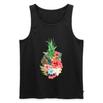 Ananas - Débardeur bio Premium Homme - noir - Devant - AI Model Male 178 light (178cm)