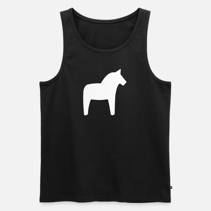 Dalahäst Pferd Schweden - Männer Premium Bio Tank Top - Schwarz