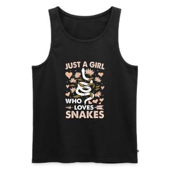Just A Girl Who Loves Snakes - Männer Premium Bio Tank Top - Schwarz - Vorne - Michal (187cm)