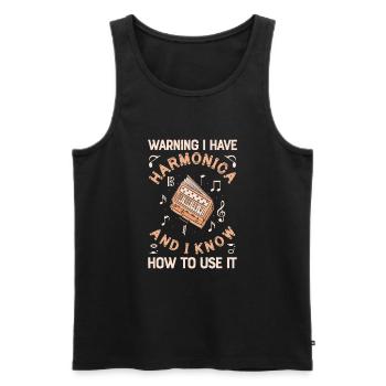 I Have A Harmonica Funny Harmonica Player - Männer Premium Bio Tank Top - Schwarz - Vorne - Michal (187cm)