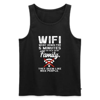 WiFi wurde lustiges Zitat mit der Familie Teen Vid - Männer Premium Bio Tank Top - Schwarz - Vorne - AI Model Male 178 light (178cm)