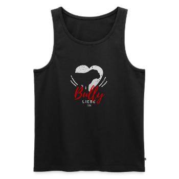 Englische Bulldogge Liebe mit Herz - Männer Premium Bio Tank Top - Schwarz - Vorne - Michal (187cm)