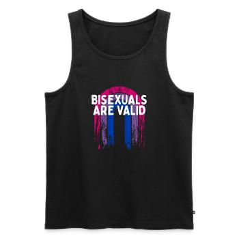 Bisexuals Are Valid Bi Positivity Bi Pride - Men's Premium Organic Tank Top - black - Front - AI Model Male 178 light (178cm)