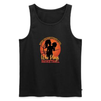Basketball Spruch Motiv I Basketballer - Männer Premium Bio Tank Top - Schwarz - Vorne - Michal (187cm)