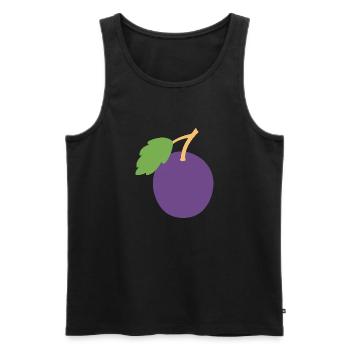 Pflaume - Männer Premium Bio Tank Top - Schwarz - Vorne - AI Model Male 178 light (178cm)