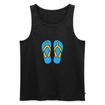 Flip-Flops - Männer Premium Bio Tank Top - Schwarz - Vorne - AI Model Male 178 light (178cm)