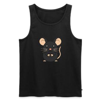 Ratte - Männer Premium Bio Tank Top - Schwarz - Vorne - Michal (187cm)