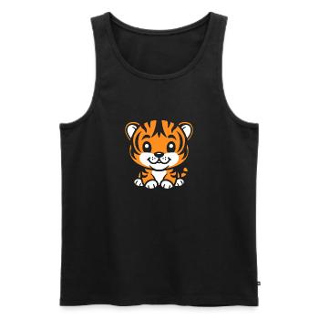 Tiger - Men's Premium Organic Tank Top - black - Front - AI Model Male 178 light (178cm)