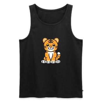 Tiger - Men's Premium Organic Tank Top - black - Front - AI Model Male 178 light (178cm)