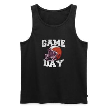 Game Day Football Helm Vintage American Football - Männer Premium Bio Tank Top - Schwarz - Vorne - AI Model Male 178 light (178cm)