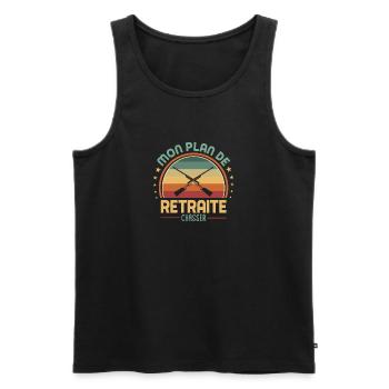 My retirement plan is to hunt. For hunters - Men's Premium Organic Tank Top - black - Front - AI Model Male 178 light (178cm)