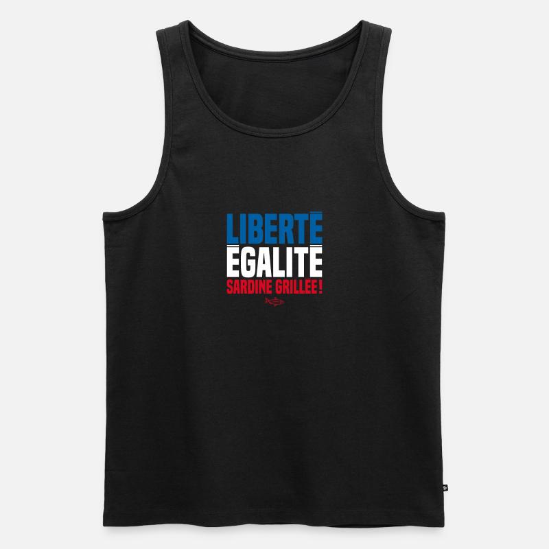 LIBERTY EQUALITY GEGRILLTE SARDINEN! - Männer Premium Bio Tank Top - Schwarz