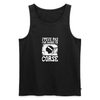 Ich komme mit Korsika nicht davon - Männer Premium Bio Tank Top - Schwarz - Vorne - Michal (187cm)