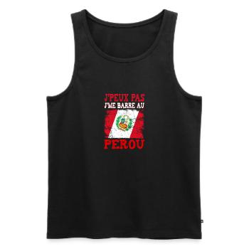 I can't get stuck in Peru - Men's Premium Organic Tank Top - black - Front - AI Model Male 178 light (178cm)