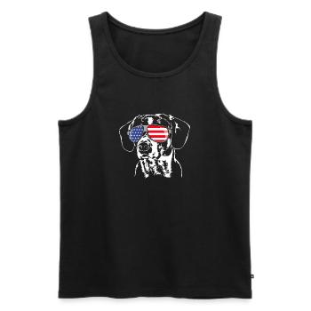 BUNNY DOGGY Drapeau américain USA Wilsigns - Débardeur bio Premium Homme - noir - Devant - Michal (187cm)