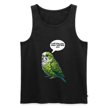 Parrotlet Bird Green Parrotlet - Men's Premium Organic Tank Top - black - Front - AI Model Male 178 light (178cm)