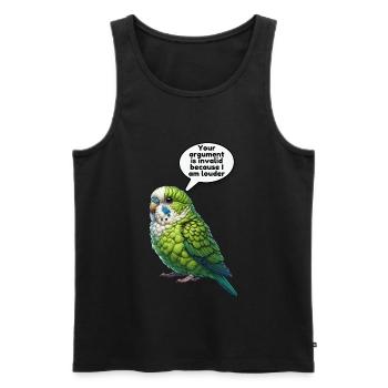 Parrotlet Bird Green Parrotlet - Men's Premium Organic Tank Top - black - Front - AI Model Male 178 light (178cm)