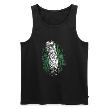 Nigéria drapeau ADN empreinte cadeau - Débardeur bio Premium Homme - noir - Devant - Michal (187cm)