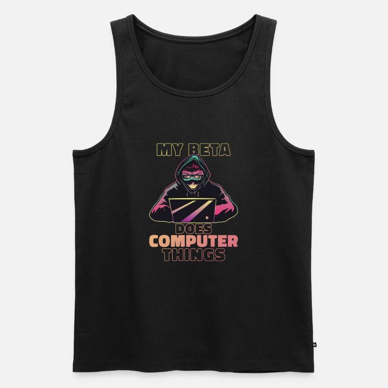 Mein Beta macht Computerdinge Programmierer - Männer Premium Bio Tank Top - Schwarz