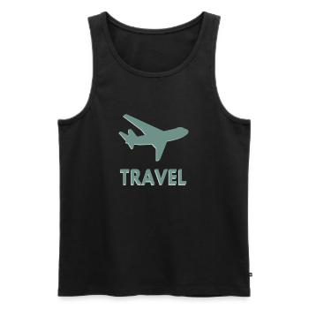 Reise - Männer Premium Bio Tank Top - Schwarz - Vorne - Michal (187cm)