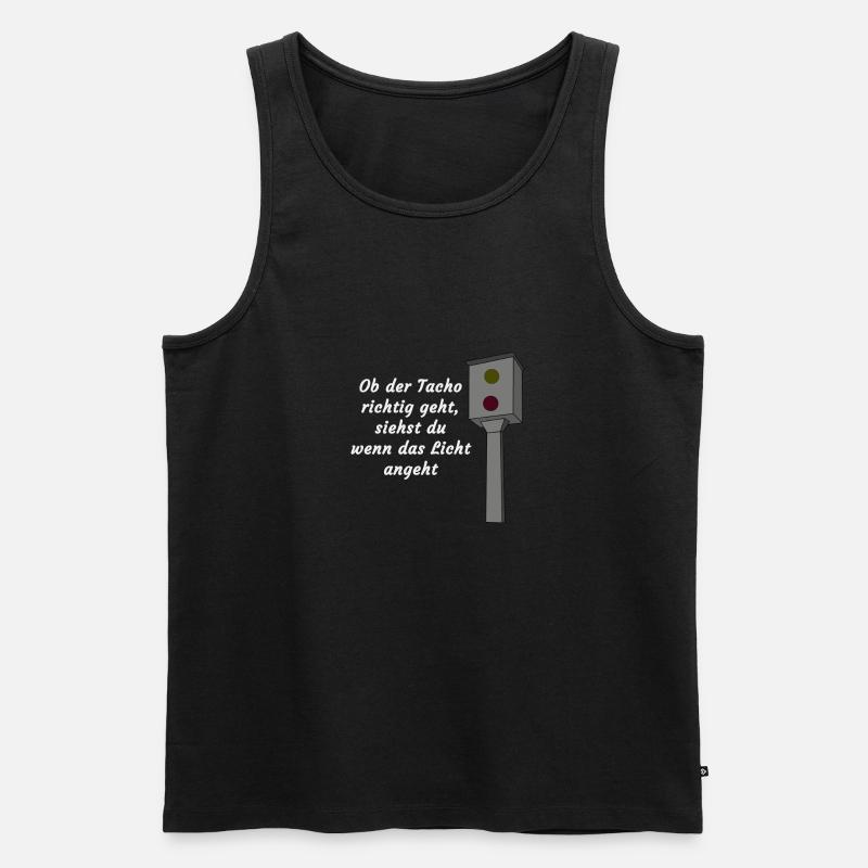 Blitzer weiss - Männer Premium Bio Tank Top - Schwarz