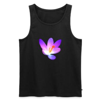 wonderful crocus - flowering in purple in spring - Men's Premium Organic Tank Top - black - Front - AI Model Male 178 light (178cm)