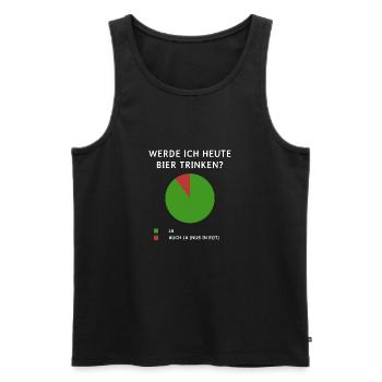 Werde ich heute Bier trinken? - Männer Premium Bio Tank Top - Schwarz - Vorne - Michal (187cm)