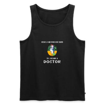 Doktortitel - Männer Premium Bio Tank Top - Schwarz - Vorne - AI Model Male 178 light (178cm)