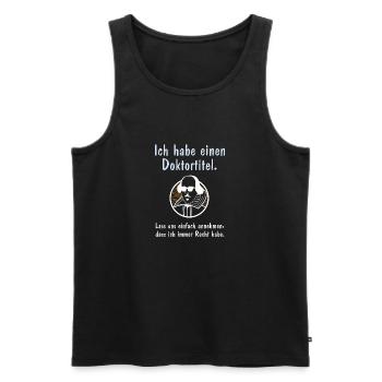 Doktortitel - Männer Premium Bio Tank Top - Schwarz - Vorne - AI Model Male 178 light (178cm)