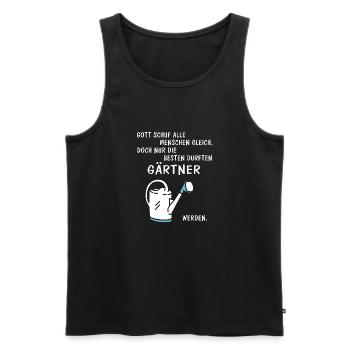 Gärtner - Männer Premium Bio Tank Top - Schwarz - Vorne - AI Model Male 178 light (178cm)