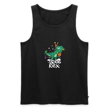 Tree Rex lustiges Dinosaurier Weihnachtsgeschenk - Männer Premium Bio Tank Top - Schwarz - Vorne - AI Model Male 178 light (178cm)