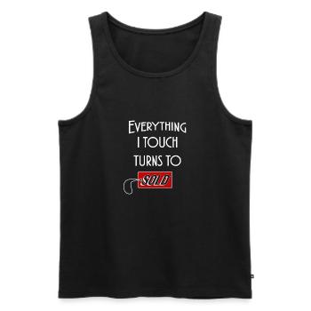 Makler Verkäufer Ich verkaufe alles - Männer Premium Bio Tank Top - Schwarz - Vorne - AI Model Male 178 light (178cm)