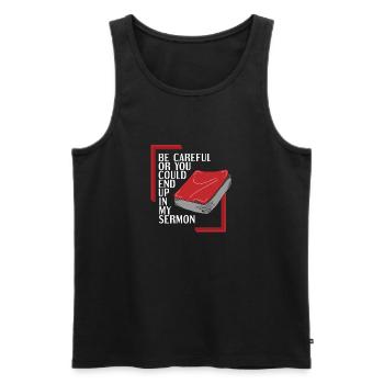 Pastor funny gift - Men's Premium Organic Tank Top - black - Front - AI Model Male 178 light (178cm)