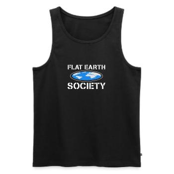 Flat Earth Society - Men's Premium Organic Tank Top - black - Front - AI Model Male 178 light (178cm)