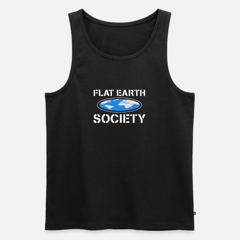 Flat Earth Society - Männer Premium Bio Tank Top - Schwarz