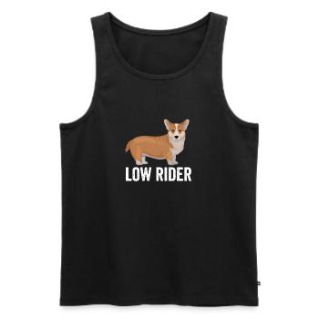 Corgi Dog Low Rider - Men's Premium Organic Tank Top - black - Front - Michal (187cm)