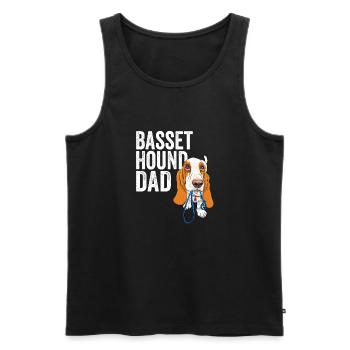 Basset Hound Papa - Débardeur bio Premium Homme - noir - Devant - Michal (187cm)