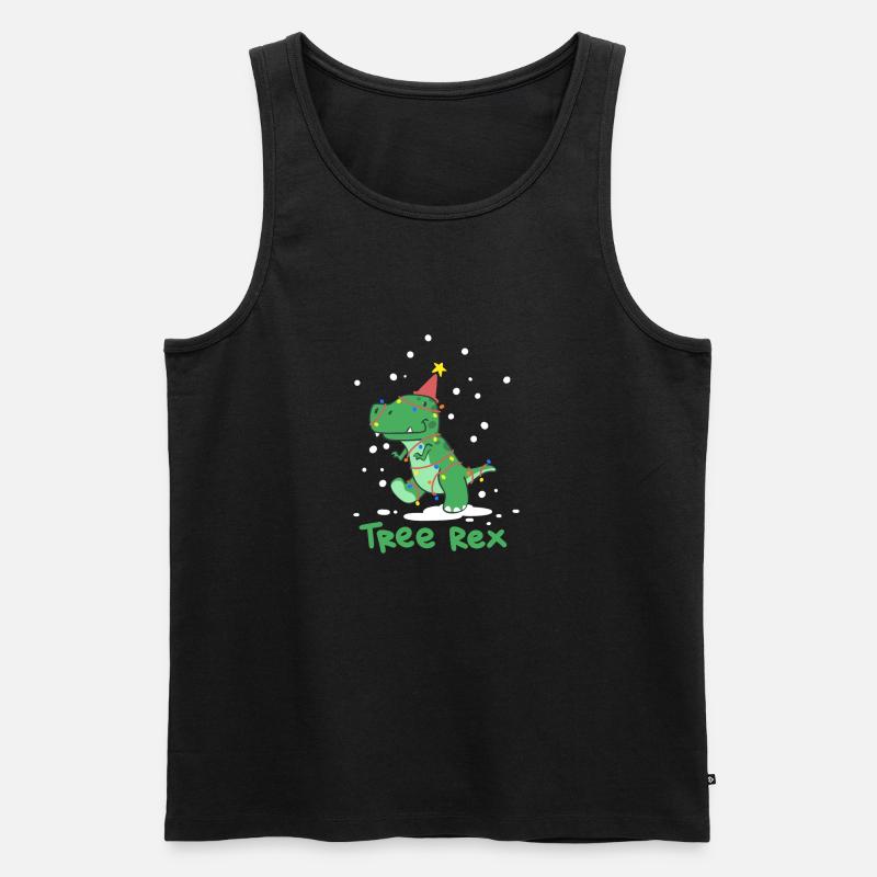 Weihnachten Tree Rex - Männer Premium Bio Tank Top - Schwarz
