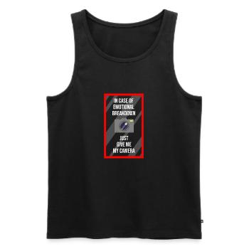 Photographing photographer - Men's Premium Organic Tank Top - black - Front - Michal (187cm)