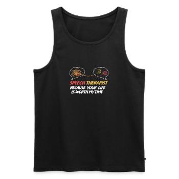 Speech therapist Speech therapist - Men's Premium Organic Tank Top - black - Front - AI Model Male 178 light (178cm)