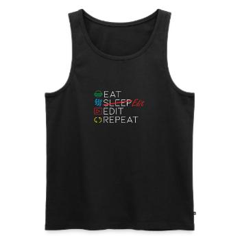 Video editor media designer quote - Men's Premium Organic Tank Top - black - Front - AI Model Male 178 light (178cm)