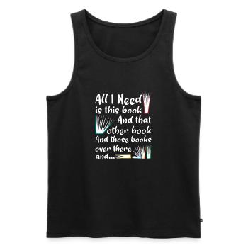 Reader loves books - Men's Premium Organic Tank Top - black - Front - AI Model Male 178 light (178cm)