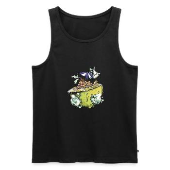 Slug lime - Men's Premium Organic Tank Top - black - Front - AI Model Male 178 light (178cm)