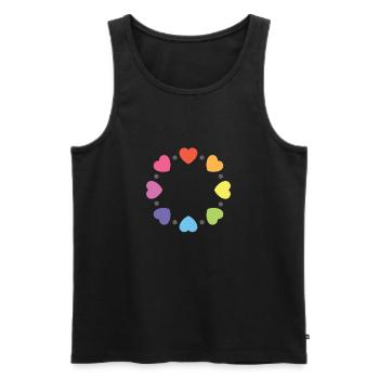 pride herz kreis - Männer Premium Bio Tank Top - Schwarz - Vorne - AI Model Male 178 light (178cm)