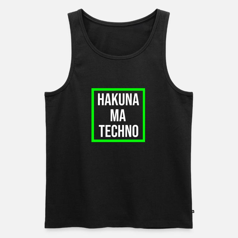 Hakuna ma Techno - Männer Premium Bio Tank Top - Schwarz